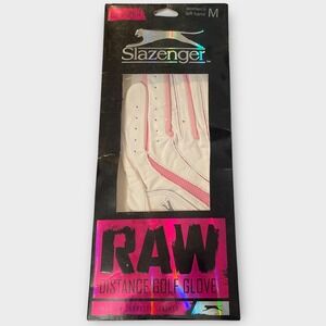 Slazenger Raw Distance Golf Glove Womens‎ Left Hand Medium White Pink Sports New
